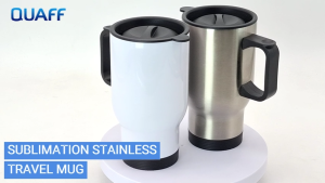 Magic photo QUAFF Sublimation Stainless Steel Travel Mug 450ml Sublimation/ Cars Mug / Printable White/ Siver
