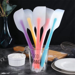 Manual silicone mixer semi transparent cake scraper cream cake scraper kitchen pastry scraper mold brush baking tool