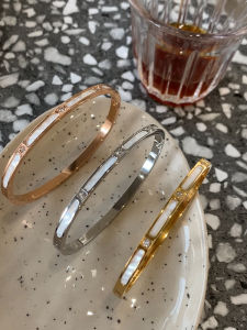 Titanium Steel Imitation Pearl Bracelet Womens High-End Silver Bamboo Node Bracelet Fashion Jewelry Lightweight Luxury