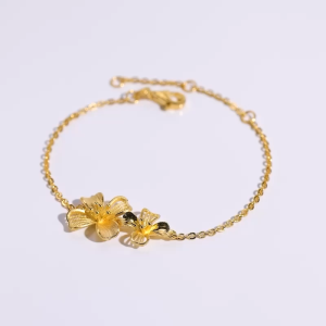 Chow Sang Sang 周生生 999.9 24K Pure Gold Chinese Wedding Collection Osmanthus Fragrans Bracelet for Women 18cm 94447B Price-by-Weight 4.49g Gold