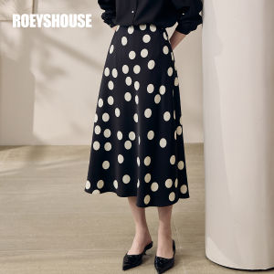 Roey s house | French Retro Polka Dots High Waist Midi Skirt