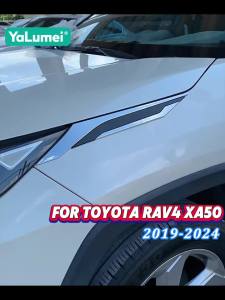 For Toyota RAV4 XA50 Hybrid 2019 2020 2021 2022 2023 2024 2025 ABS Car Front Body Head Shark Gills Leaf Board Side Trim Sticker