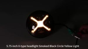 5.75 Inch Smoky X-Style Amber DRL LED Motorcycle Headlight Car Exterior Decor Styling Gadgets Fit for Harley 883 1200 X48