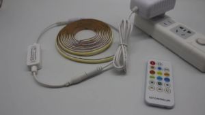 1M 2M 3M 4M 5M CCT COB LED Strip Light 24V Flexible Ribbon WW CW 2700-6500K Dimmable Linear Lighting with Remote Control EU Set