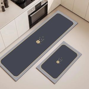 VIKAMA Light Luxury Marble Kitchen Floor Mat Corridor Laundry Long Carpet Absorbency Non-Slip Bathroom Door Mat Home Decoration