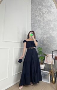 CJ - SET #2105 DAENERYS TIED KNOT + RUFFLE MAXI SKIRT PREMIUM