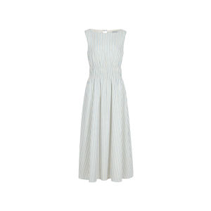 CHACHASTU | Minimal Stripe Pleated Double String Sleeveless Summer Dress Women A-line Long Skirt