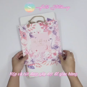 5 mẫu - Set Hộp đựng quà tự gấp Hotis kèm Túi giấy tiện lợi tiết kiệm hơn dáng hộp chữ nhật