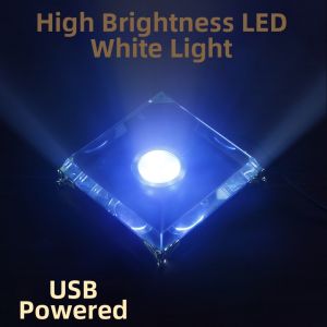 HOUZISHAN | Colorful LED Light Base Crystal Display Stand