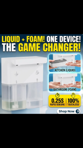 [SG Stock] Upgraded Double Head Soap Dispenser | 300ml Automatic Foaming & Liquid | Smart Touchpad Control | USB Rechargeable | 3 Levels Adjustable |