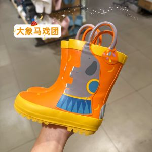 Baby Rain Boots Childrens Wellies Toddler Boys Girls Water Play Shoes Short Tube PVC Upper All Season Plastic Clog Shoes