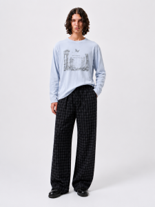 Xanvas | Multicolor Yarn-dyed Bubble Texture A-line Drawstring Casual Pants
