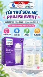 Túi trữ sữa Philips Avent SCF603/25 - 25 túi Dung tích 180ml - Hàng chính hãng