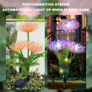 Solar Garden Light IP65 Waterproof Solar Flowers Light Last Up To 8H Flower Decorative Light 600mAh for Yard Lawn Garden
