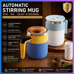 Taoxilife Stainless Steel Intelligent Temperature Display Mixing Cup Fully Magnetic Portable Water Cup Electric Stirring Coffee Cup