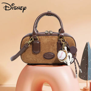 Disneys official authentic Mickey Mouse series brown versatile fashion retro style Boston bag