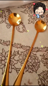 AKIRO MALAYSIA 20cm Stainless Steel Spoon Teaspoon Long Coffee Spoon Kitchen Tableware Stirrer Spoon Sudu Teh Sudu Panjang 汤匙