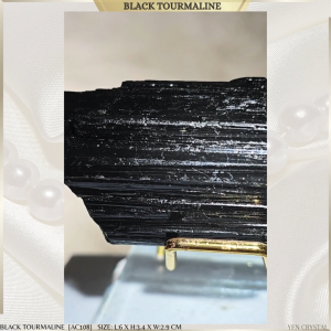 BLACK TOURMALINE WITH BEAUTIFUL STRIATIONS *HIGH QUALITY*[AC108]from BRAZIL - High in negative ion EMF Protection
