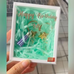 [KAYES] Customised Name and Wishes Transparent Gift Box for Customised Keychain Gift