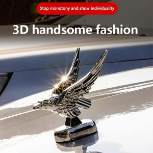 Car Dashboard Eagle Ornaments Automatic Front Hood 3D Stereoscopic Spreading Wings Eagle Decoration Modification Accessories