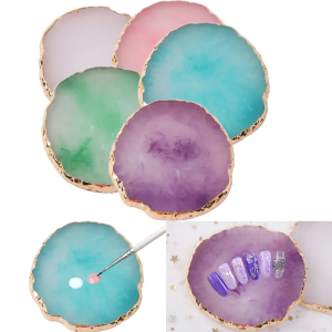Natural Resin Stone Nail Art Color Palette Gel Polish Mixing Tools for Presentation And Photography