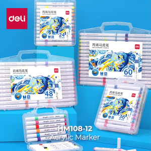 Deli Spidol Akrilik / Acrylic Marker 48 Colors HM108