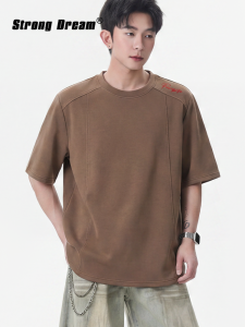 American Deconstruction Embroidered Crew Neck Short Sleeve Mens Summer Lightweight Casual T-Shirt