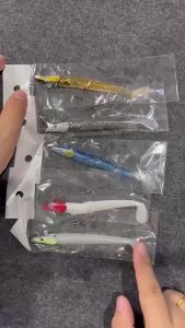 Fishing Jig Head Luminous Crazy Fish Soft 10g 19g 20g Swing Swimbait Lure T Tail Bait Long-range Sea Fishing Weight Bait Kit