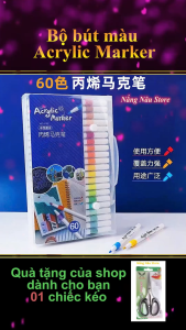 Bút Màu Acrylic Marker Cao Cấp 12/24/48/60 MàuTô Vẽ Được Trên Nhiều Chất LiệuMực Nhanh Khô Nét Chuẩn Bền Màu