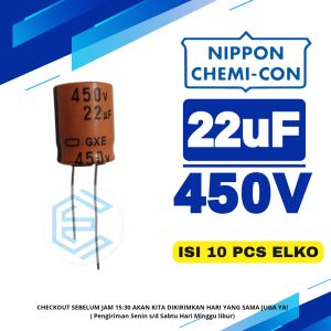 ELKO 450v 22uf ELCO 22uf 450v OREN ORIGINAL (isi 10pcs)