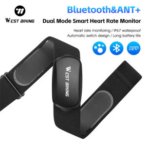 West Biking | WEST BIKING Heart Rate Monitor Bluetooth ANT+ IP67 Dual Mode Smart Heart Rate Sensor For Carmin Wahoo GPSPORT Bicycle Computer