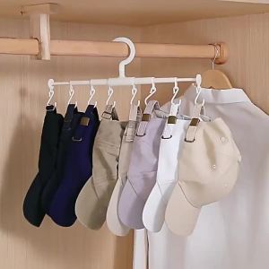Hat Storage Display Rack Coat and Hat Hanger Organizer Underwear Tie Storage RacHome Wardrobe Storage Organizer 8-Hook Rack