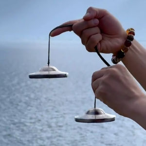 Handmade Pure Copper Ding Summer Tibetan Buddhist Traditional Music Instrument Hand Bell Ritual Cymbal Ethnicity Percussion