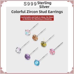 MIXIER | 999 Pure Silver Earring Ultra-shiny Sophisticated