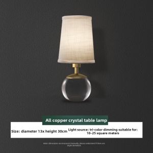 ZHENMEIJU | Luxury High-End Modern Bedside Copper Crystal Table Lamp