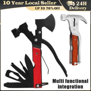 Multifunctional Small Axe Hammer Camping Pocket Knife Pliers Mini Portable for Hunting Camping Survival Outdoor Folding Tool 13 In 1 Multi Function Camping Axes Hammer Tool Foldable Stainless Steel Sturdy Outdoors Gear