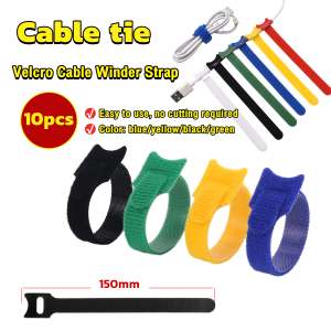 MaxPlus 10pcs Reusable Cable Winder Strap Universal Wire Organizer Nylon Cable Tie