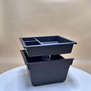 For Tesla Model Y YL Juniper 2025 2026 Center Console Dual-Layer Storage Box Armrest Front Rear Upper Organizer Tray Layer Slide