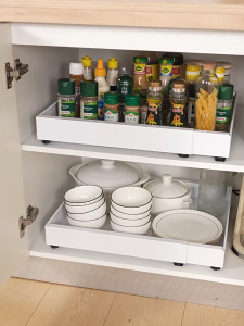 KESOL [SG in stock ] kitchen cabinet organizer with pull out drawer expandable slide-out kitchen organiser