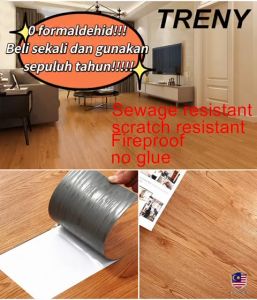 TRENY 1.8mm Thick Self Adhesive Self Stick Wood Feel Flooring floor sticker pvc flooring floor mat