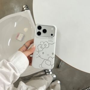 Sanrio | Cute Hello Kitty Glitter Rhinestone Phone Case For iPhone 15 16 17 Pro Max Luxury Shockproof Pink Cream Cover Girl Gift Fashion