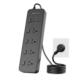 Australian Standard Plug Multi-Functional Power Bar 3000W High-Power USB Power Socket 100-250V Independent Switch 2M Cable