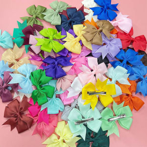Lucky Pretty Color Bowknot Hairpin Kids Baby Girls Hair Bow Clips Hair Side Clip Bang Clip Accessories Children Headwear SOLD BY EACH
