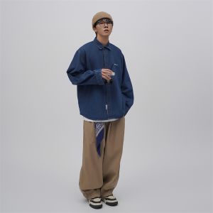 Japanese-Style Retro Denim Shirt Jacket Mens Spring & Fall American Fashion Brand Versatile Casual Loose Work Clothes Shirt Couple Clothes