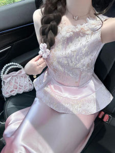 New Chinese Style Wedding Engagement Ceremony Two-Piece Set Womens Morning Robe Drinking Ceremony Formal Occasion Gown