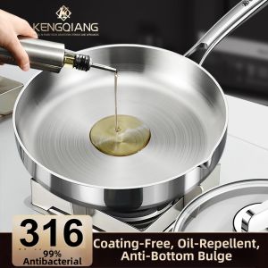 RONGCHUAN | 316 Stainless Steel Non-stick Deep Frying Pan