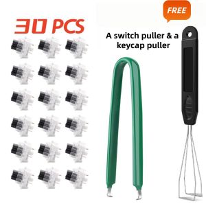30/50/90pcs Mechanical Keyboard Switches Clicker 3-Pin Direct-Touch Shaft Dustproof Linear Tactile Free for Puller&Brush