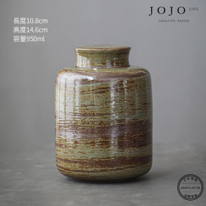 Handmade Japan Style Rustic Clay Tea Leaf Storage Jar Ceramics Pure Shadow Design Tight Seal Ceramic Decor Pottery for Home