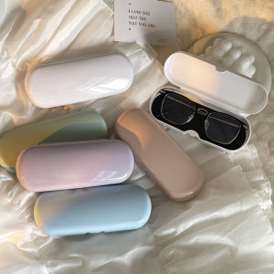 Simple Frame Glasses Case in Cream Purple Green And White for Myopia Sun Glasses Protective Storage Box Optical Accessories