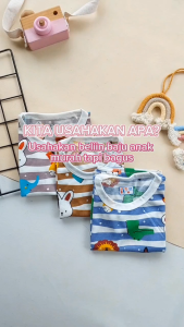 Baju Bayi Laki Laki Setelan Salur Karakter 0-12 Bulan
